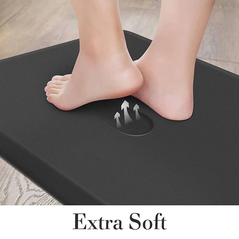 

2X Kitchen Mat Cushioned Comfort Anti-Fatigue Floor Mat, PVC Ergonomic Foam Standing Mat-L