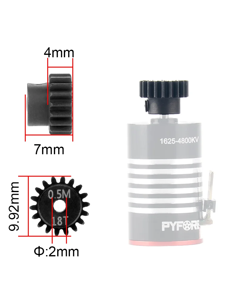 PYFORE RC Motor Getriebe 0,5 M 2mm Blende 13T ~ 27T Für 1525 1625 Mini Motor 1/18 1/24 RC Modell Autos Crawler Buggy Zubehör – Detail 6