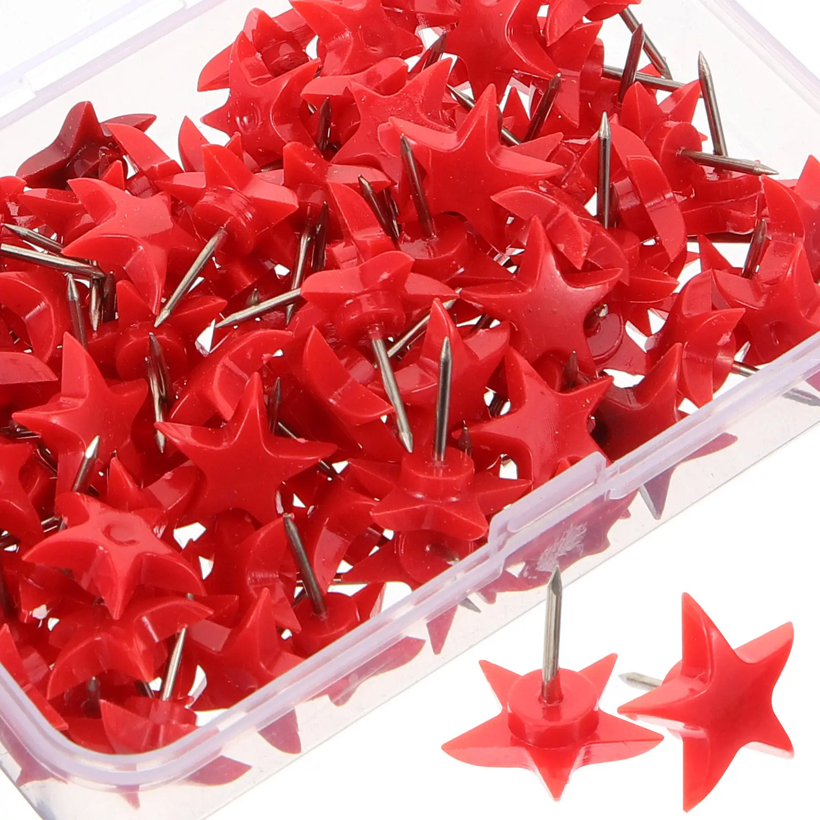 100개 다채로운 별 모양 푸시핀/핀, 메시지 보드, 지도, 종이, 디스플레이 보드용, 사무실, 교실, 가정용