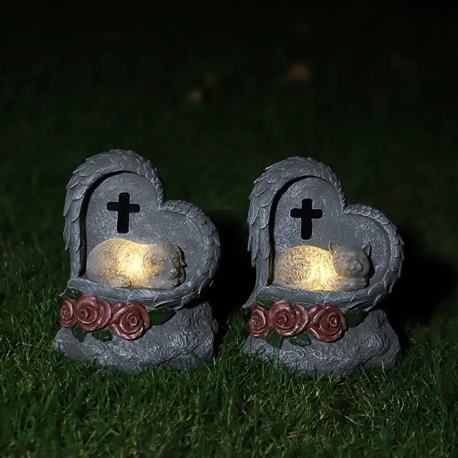 Pet Tombstone Statue Loss of Pet Sympathy Gifts Lawn Resin Pet Grave Marker