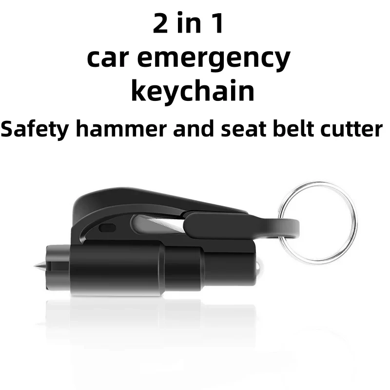 Car Safety Hammer 2-in-1 Emergency Keychain Seatbelt Cutter And Window Breaker Vehicle-Mounted Multifunctional Safety Hammer For Car Escape Tool