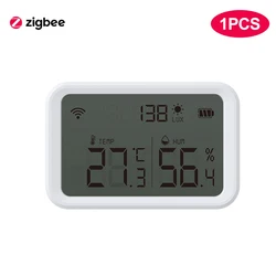 Tuya Wifi/Zigbee Digital Display Smart Temperature Sensor Lighting Intensity Humidity Detector Battery Powered Remote Control