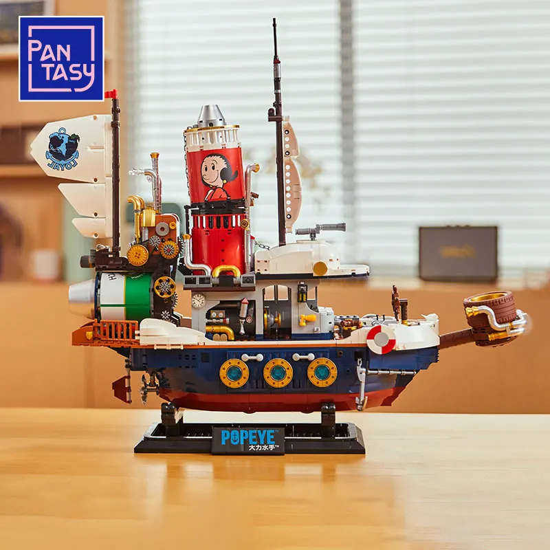 

Конструктор Popeye в стиле пантази, Обучающие сборные игрушки, модель корабля для охоты за паровым сокровищами, большая настольная декоративная модель, подарок