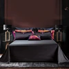 Luxury 800TC Brocade Jacquard  Black Purple Patchwork Embroidery Bedding Set Quilt Cover Bed Sheet Or Bedspread Pillow Shams 3