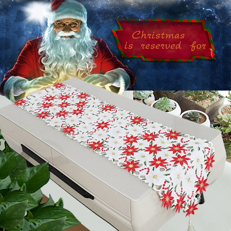 

European style retro，Christmas floral table flag，Home decoration，wedding table decoration， table runner luxury，Coffee table