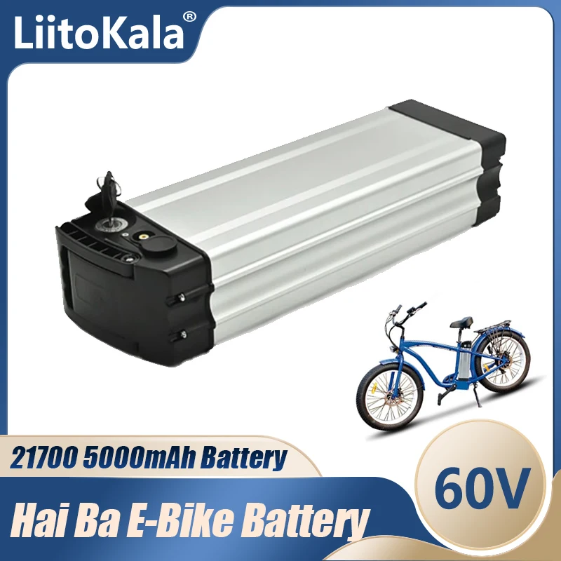 

LiitoKala HaiBa 60V eBike Battery Seat Tube 15Ah 20Ah 25Ah 21700 5000mAh Cell 500w 1000w 1200W For Electric Bike PACK