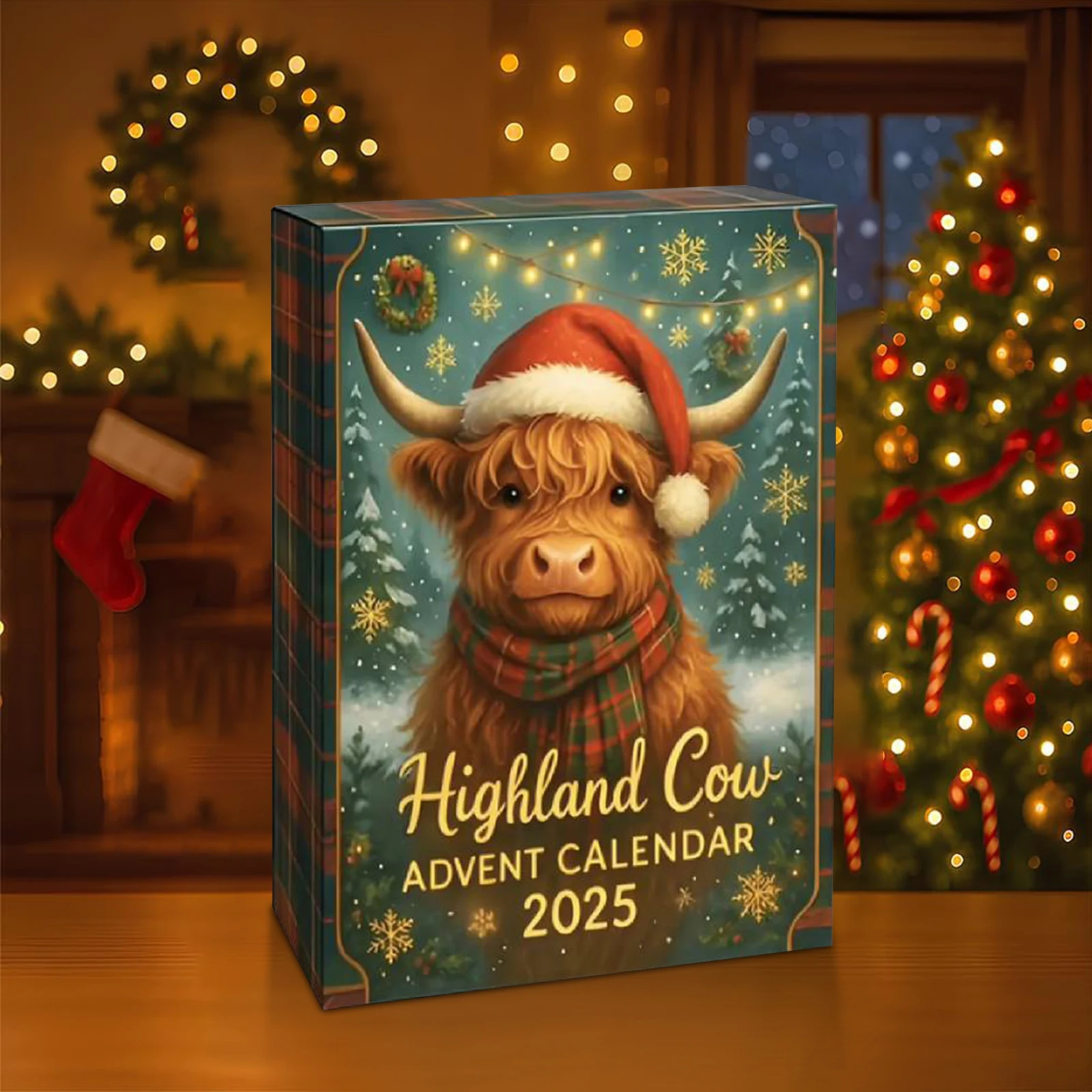 2025 Highland Cow Advent Calendar with 24 Highland Cow Figurines Christmas Countdown Advent Calendar Gift 24 Days