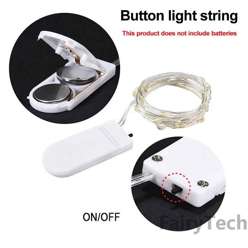 DIY 웨딩 파티 침실 파티오 크리스마스용 LED 요정 조명, 배터리 스트링 조명, 반딧불 별이 빛나는 달 별빛, 10 개