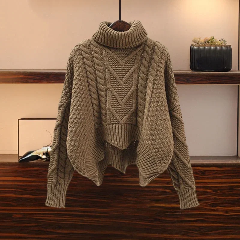 DAYIFUN Autumn Winter Sweater Sets 2023 Solid O Neck Jumpers and Flower High Waist Mesh Half Skirt Two Piece Sets Women Clothing
