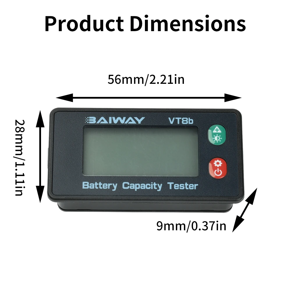 Testeur de batterie LCD 8-120V avec alarme pour voiture électrique