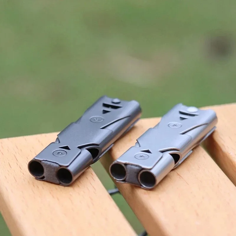 Survival Whistle 150DB Double Tube High-frequency High Decibel Survival Whistle Outdoor Rescue Steel Metal Survie Accessories Hiking Tool Travel