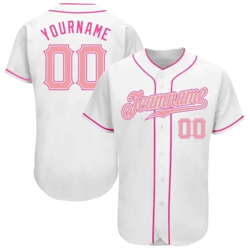 CustomPinkBaseballJerseyMenandWomenSectionShirt3DPrinted
