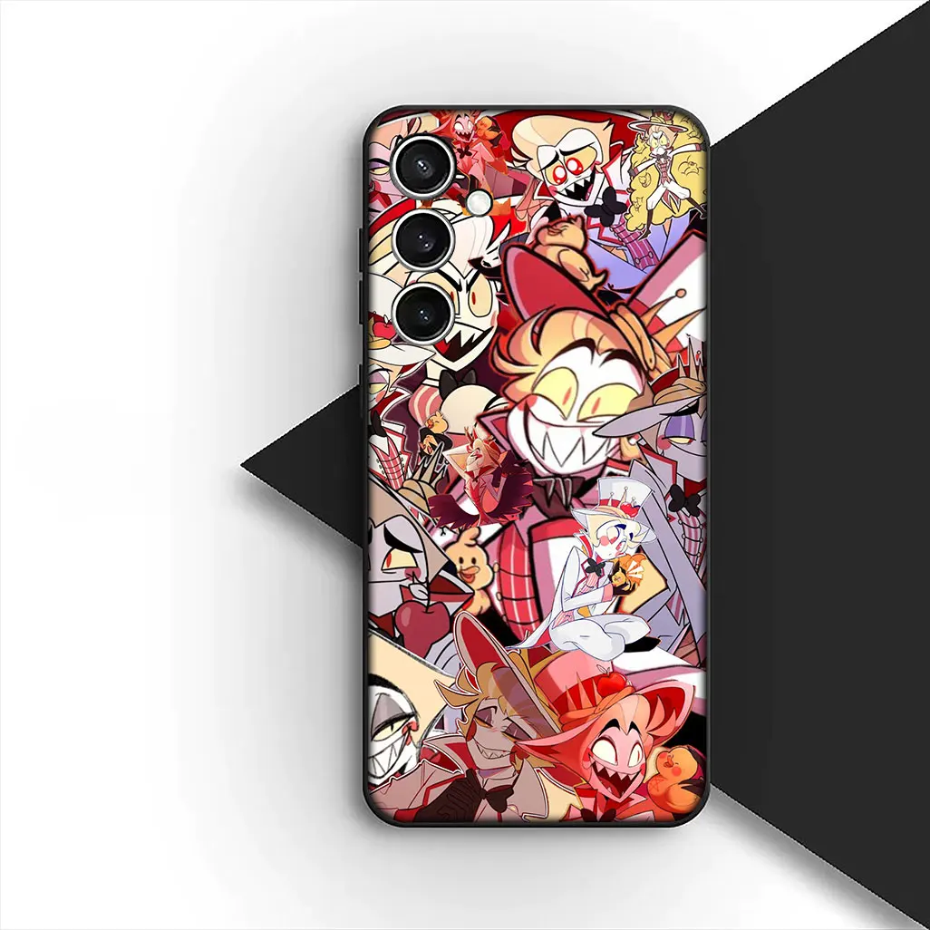 Stylish Dust-Proof Phone Case featuring Hazbins Charlie, Angel, and Alastor Design