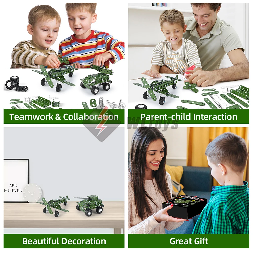 Metal Military Building Toys For Kids Erector Set Model
