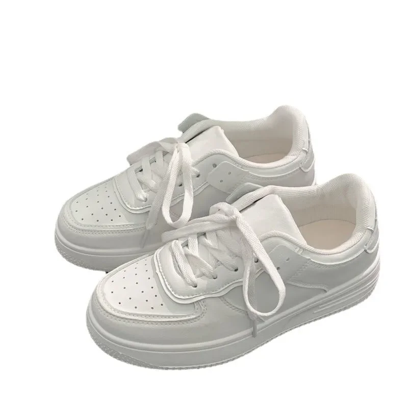 Zapatillas deportivas blancas pequeñas para mujer, zapatos cómodos a la moda, ligeros e informales para correr, combinan con tod 6