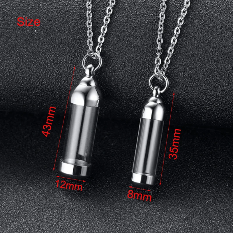 Collana con Ciondolo Urna in Acciaio Resistente per Ceneri