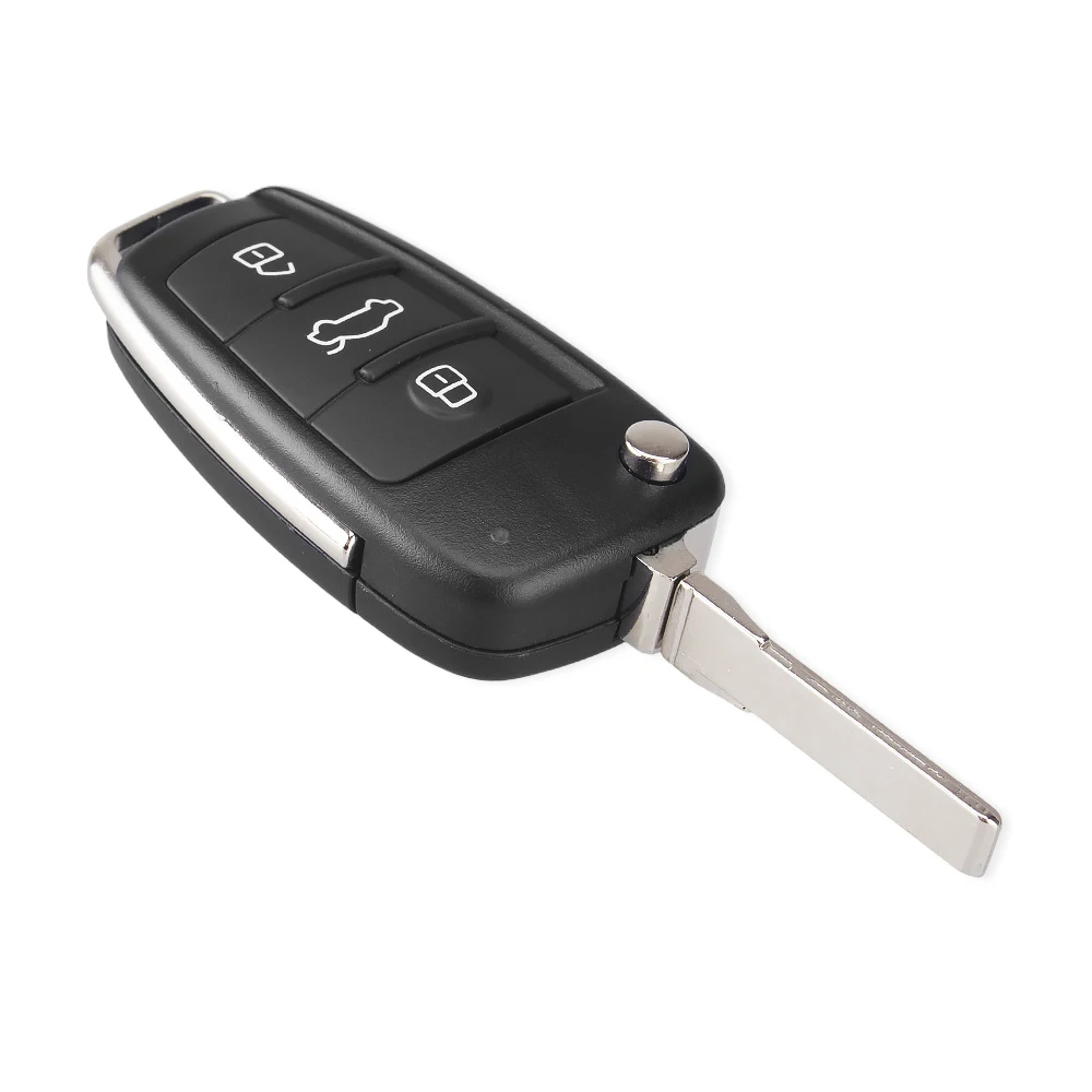 Dandkey 3 Buttons For Audi A2 A3 A4 A6 A6L A8 S5 Q7 TT A3 (8P1) 2006 2007 HAA HU66 Flip Folding Remote Car Key Case Uncut Blade