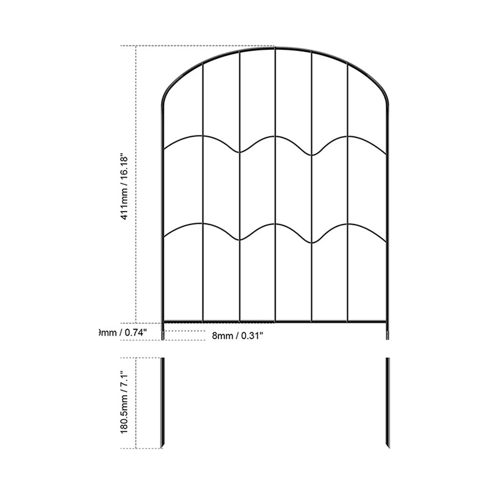 Garden Fence Panel Picket Landscape Tall Metal Border Edging Animal Barrier for Outdoor Privacy Backyard Restaurant Outside Garden Fence Panel Picket Landscape Tall Metal Border Edging Animal Barrier for Outdoor Privacy Backyard Restaurant Outside