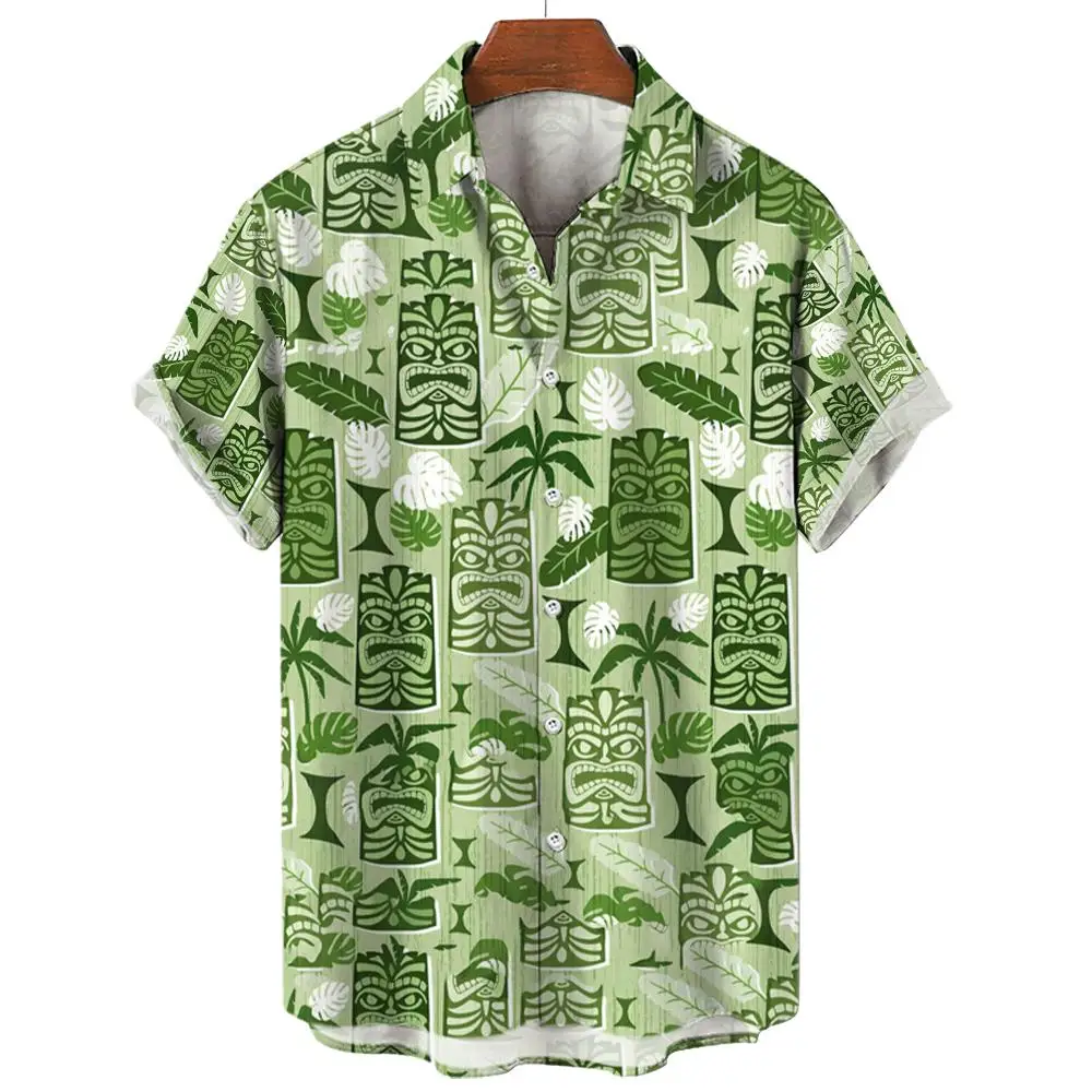 Coconut Tree Shirt For Men3d Printed Men's Hawaiian Beach Short Sleeve Casual Tops Tee Shirts Man Clothing Blouse Camisa 3