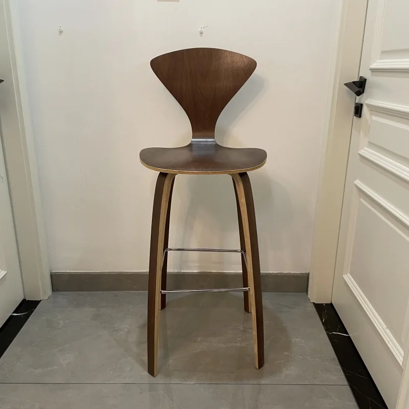 Modern Creative Barstools Sitting Height 65cm/68cm/74cm Wood High Foot Bar Stool Makeup Norman Chair Counter Height