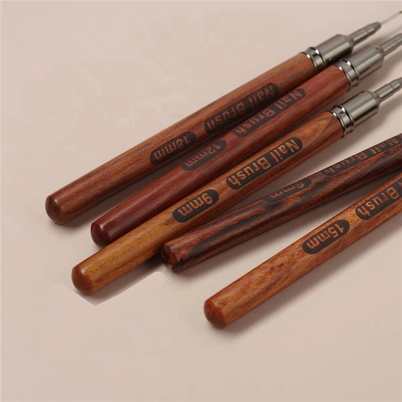 6/9/12/15/18mm Round Wood Handle Art Liner DIY Painting Brush Drawing Lines Stripe Flower Painting Pen UV Gel Brush 5
