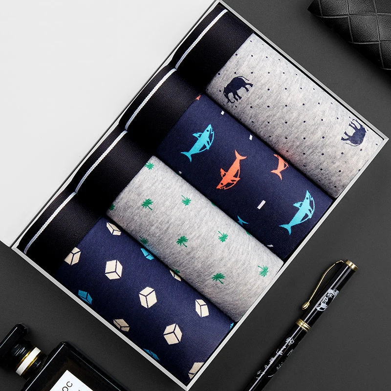 4pcs men's cotton underwear breathable boxershorts
