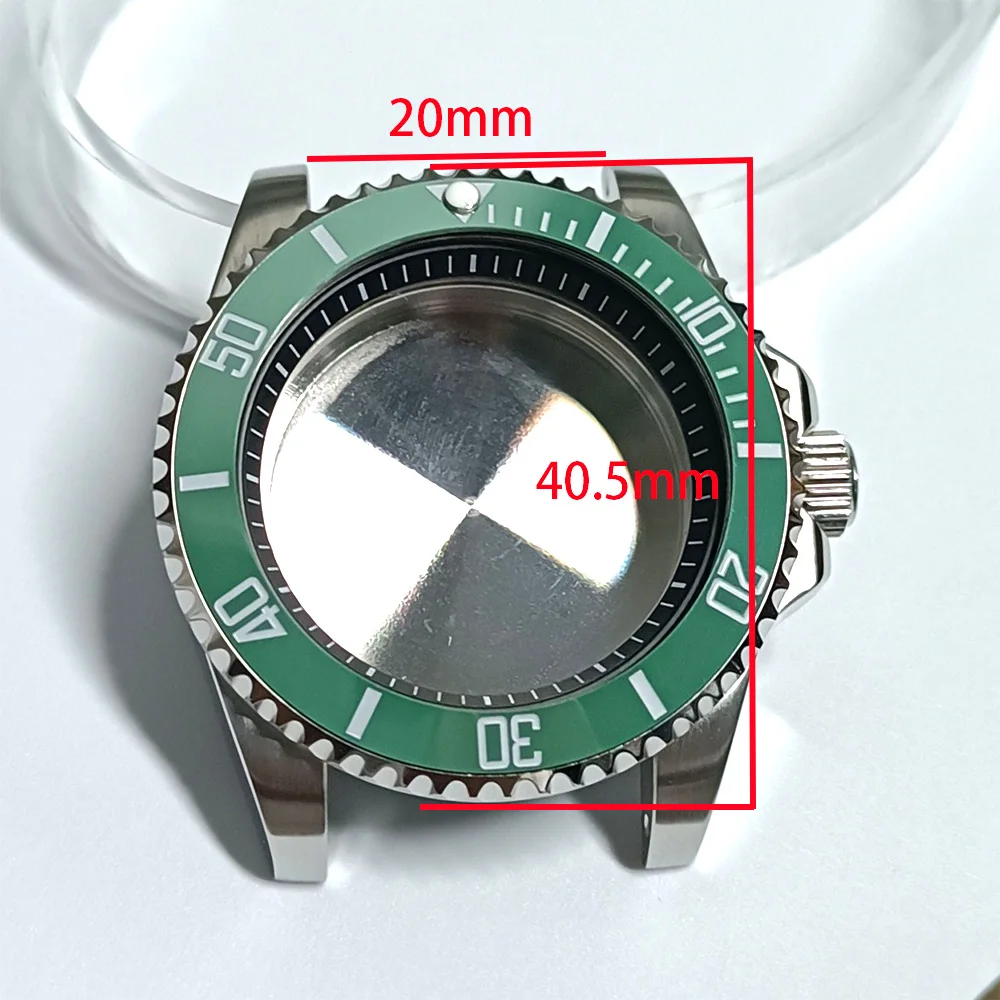 40.5mm Silvery GMT Sapphire Case Have Chapter Ring Stainless Steel Waterproof Fit NH34 NH 35 NH36 NH70 Movement Watch Case watch accessories watch case