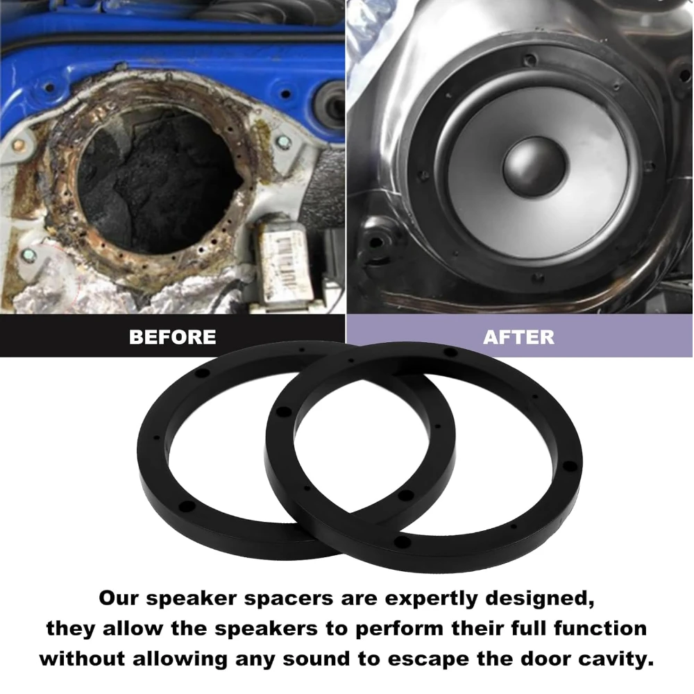 NuIth Universal 6.5 Inch Car Door Speaker Mounting Ring Spacer Adapter