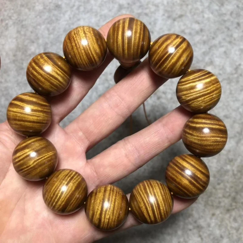 

Sichuan Silkwood 2.0 Buddha S. Lee Gloomy Wood Water Wave Shadow Men and Women's Prayer Beads Bracelet