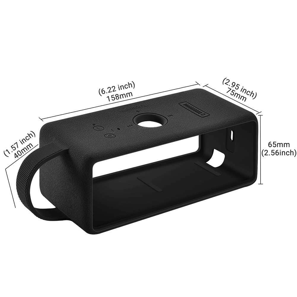 Silicone Carrying Case Waterproof Anti-Fall Speaker Case Foldable Protective Cover for Marshall EMBERTON III Portable Speaker