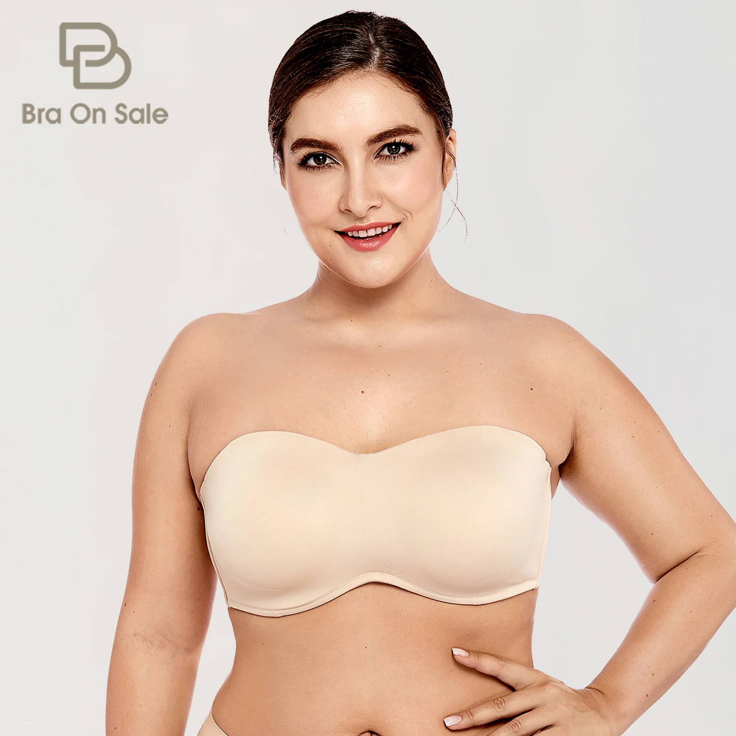 Women's Smooth Seamless Invisible Strapless Bra Minimizer Full Coverage  Underwire Bandeau Plus Size Bras For Big Busted Women