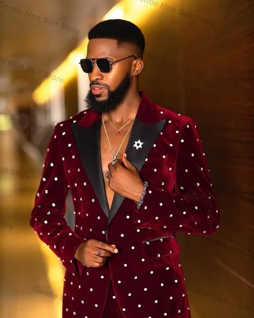 Veste En Velours Pour Homme - Coupe Ajustée, Style Décontracté Chic, Idéale Pour Mariage Ou Occasion Spéciale