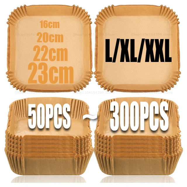 Papier jetable pour four à air, brosse d'envoi antiadhésive pour friteuse à air, doublures de papier parchemin pour la cuisson au micro-ondes 1