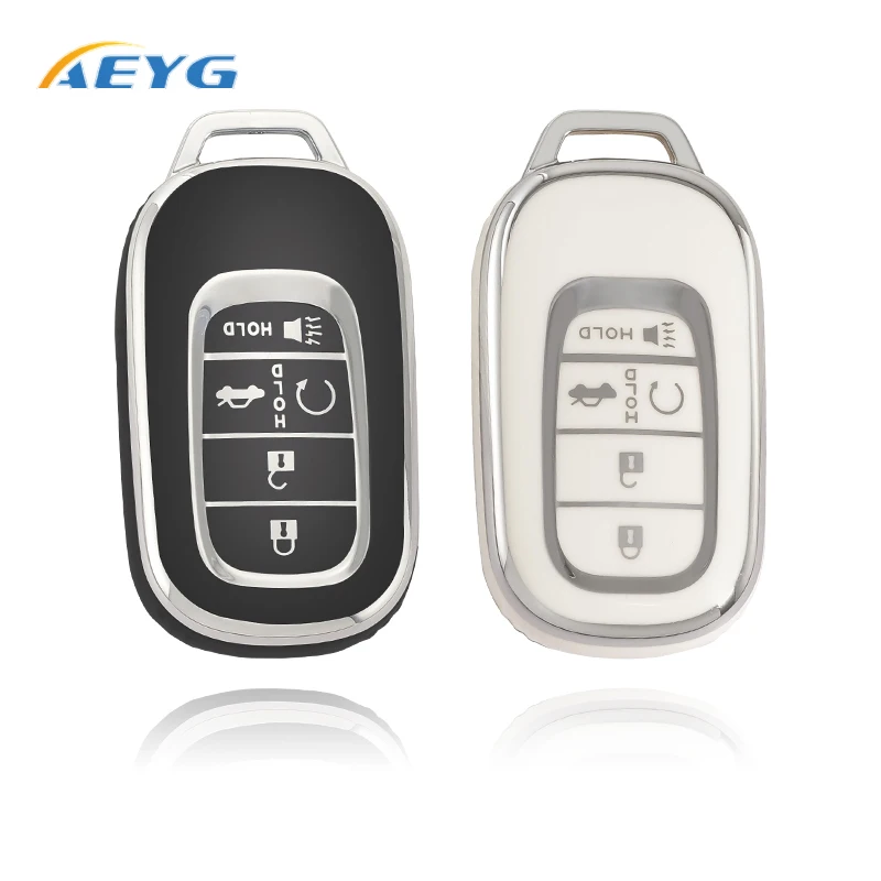 

TPU Car Remote Key Cover Case Shell Fob For Honda Civic CRV Accord 2022 5 Buttons Key Protector Keychain Car Styling Accessories