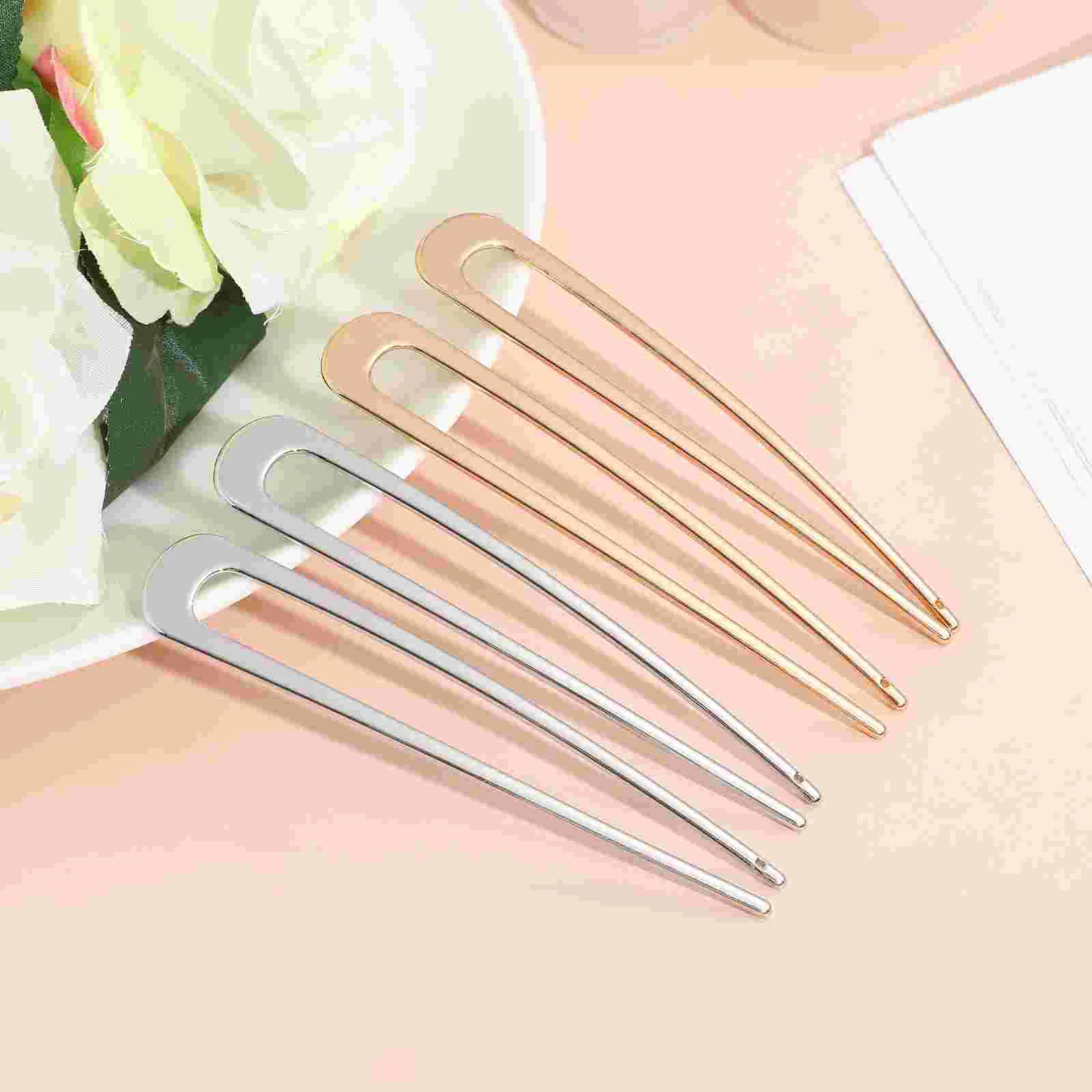 

U-Shaped Hair Forks Simple Alloy Hair Sticks Hair Accessories Hair Chopsticks Hairpin for Lady Women Female Headwear Gifts