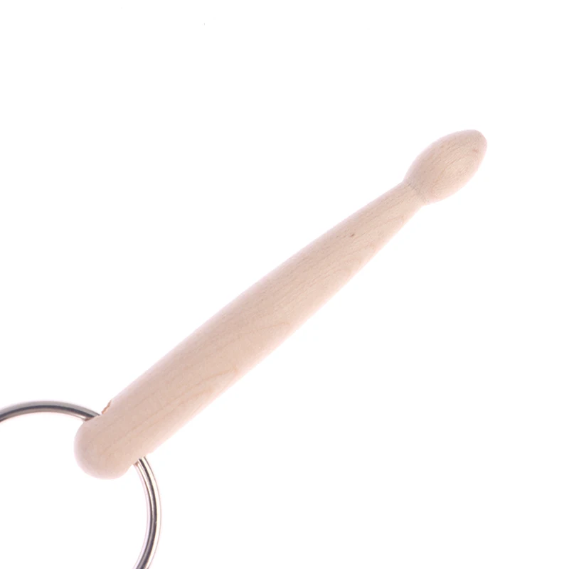 New Mini Beech Drum Sticks Keyrings Percussion Music Wood Drumsticks Keychain Key Ring Chain Man Women Boys Gift