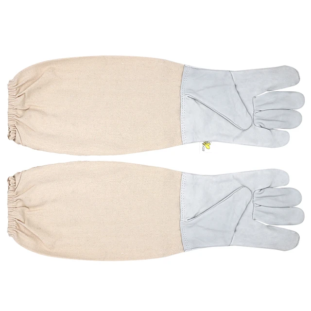 1Pair Méhészeti Kesztyű Védő Ujjai Lélegző Méhek Elleni Birkabőr Hosszú A Méhész Eszközökhöz 2Size Új - Image 3