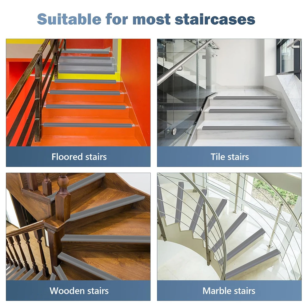 Stair Edging Strips Rubber Self-Adhesive Nosing Strip For Stair Corner Protection Decor Cover Quiet Anticollision Antiskid Strip