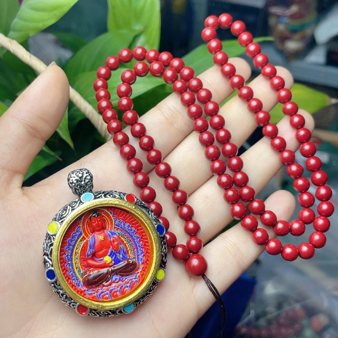 

Cinnabar hand-painted eight patron saint necklace pendants new Chinese men and women's pendants