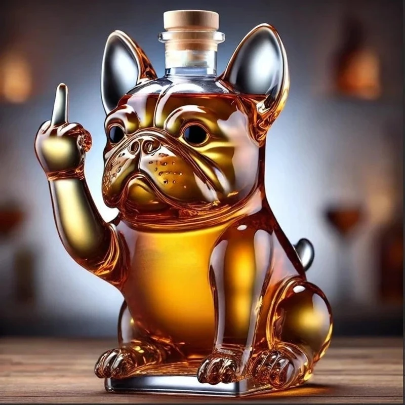 2026Funny Whiskey Bottle Middle Finger Turtle Glass Decanter Home Decor Booth Wine Bottle Statue Collection Toy Bar Accessories