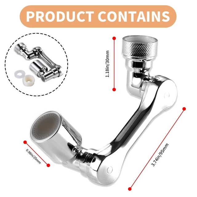 1080° Rotation Faucet Aerator Splash Dual Mode Kitchen Tap Extend Water Nozzle Faucet 22/24mm Adaptor Faucet Bubbler Robotic Arm 5