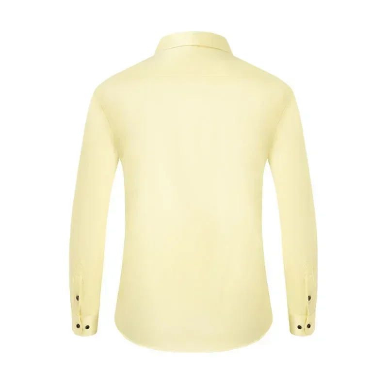 Business Men's Dress Shirts Korean Style Long Sleeve Tops Elastic Force Non-iron Casual Shirt Man Mercerized Vertical Blouse 6XL