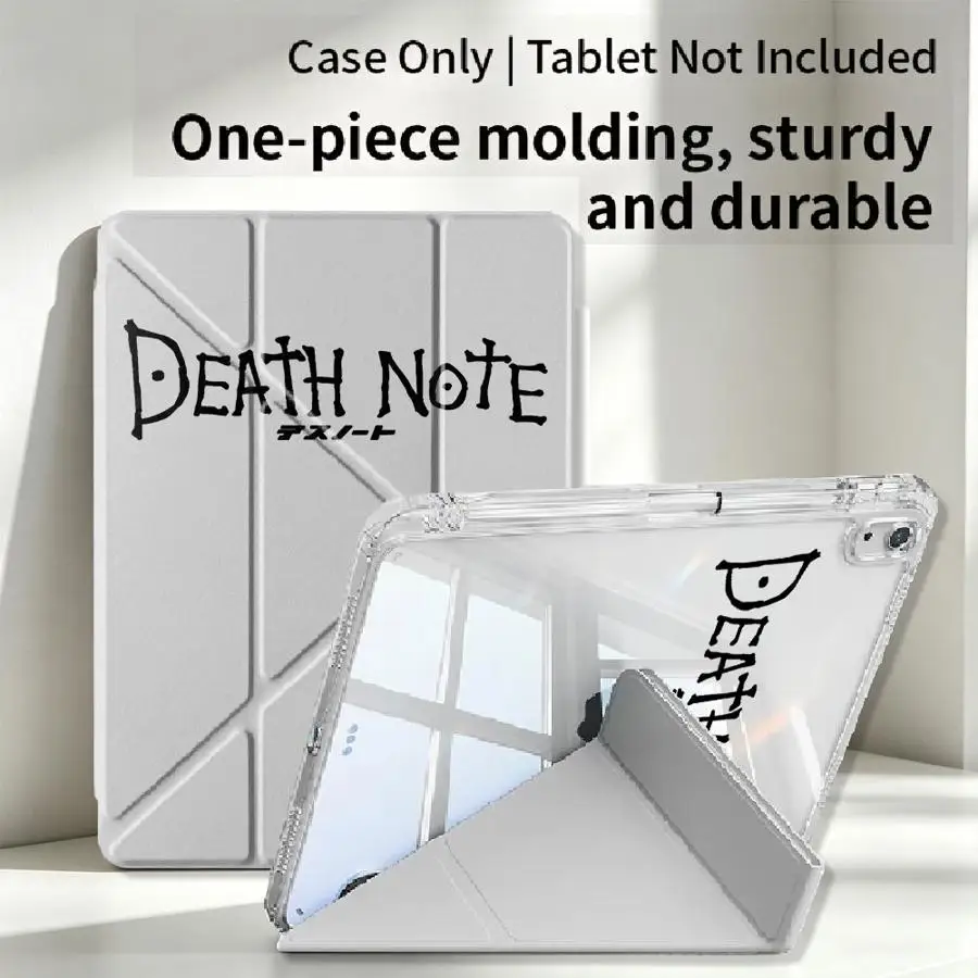Black Letter Print Tablet Case with Pen Slot Cover
