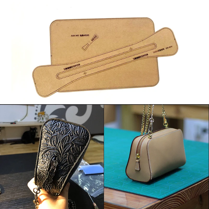 Leather Craft Template 19.5x10.5cm Personality Fashion Shoulder Underarm Bag Sewing Pattern DIY Leather Kraft Paper Sewing Template