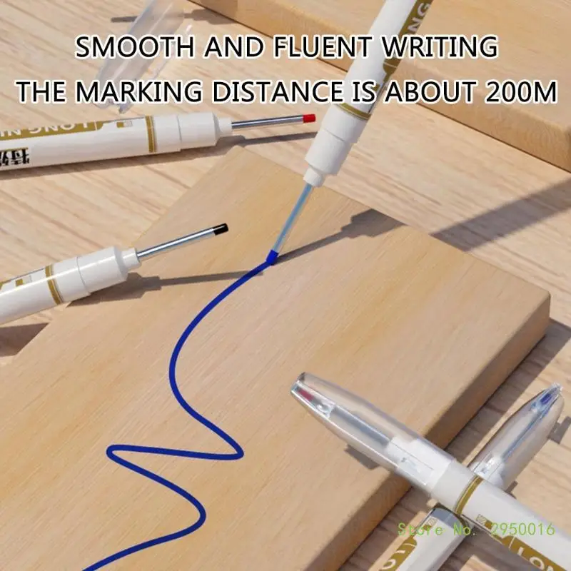 3/4/6Pcs Long Nose Marker 20mm Deep Reach Marker Long Tip Pen Water Resistant Deep Hole Carpenter