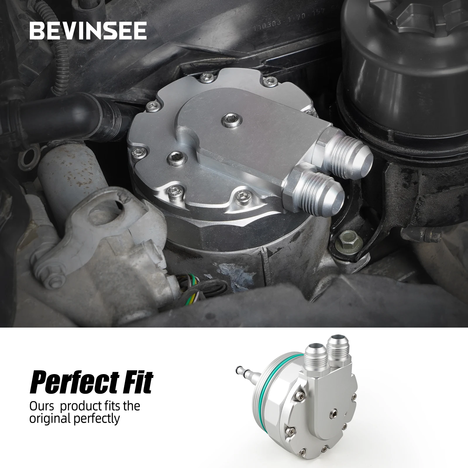 Car Oil Filter BEVINSEE Oil Filter Cap For BMW M52 M54 E36 E46 E39 E60 E61 X3 X5 Z3 Z4 328i 330i 525i 528i 530i 11421744000