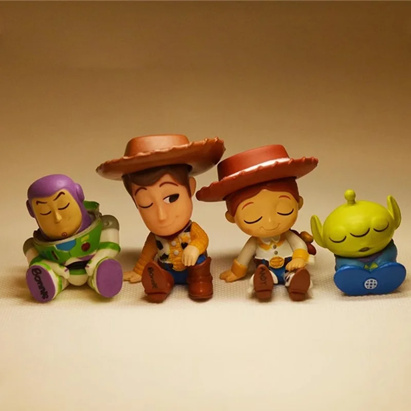 4 Pz/Set Kawaii Disney Pixar Toy Story Buzz Light Year Woody Jessie Alien Action Figure Dolls Toys Regali Di Compleanno Per Bambini
