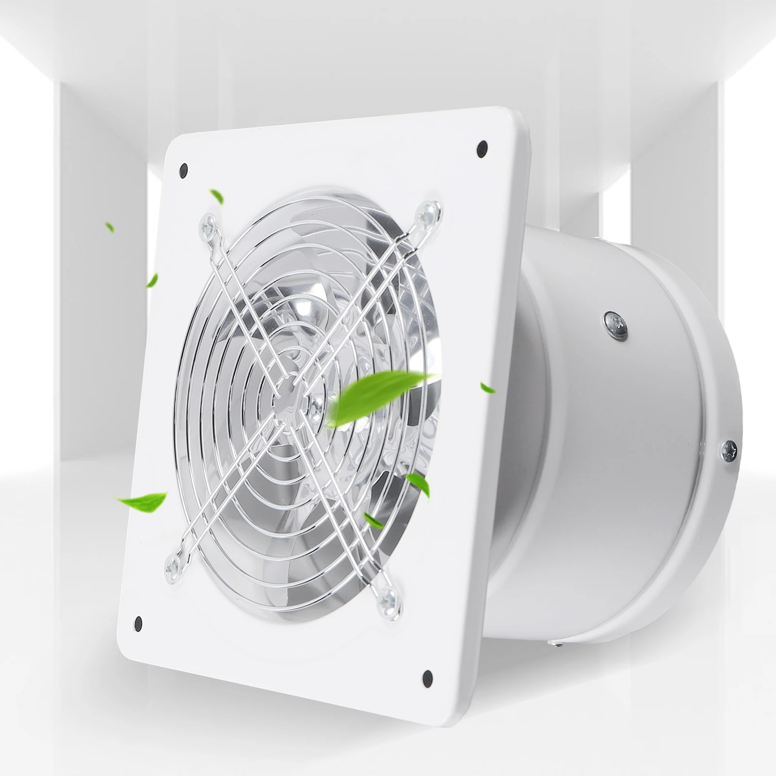 6" Exhaust Fan Energy-saving Wall Mounted Vent Fan Anti-Mosquito Design Ventilator Extractor for Bathroom Kitchen Toilet