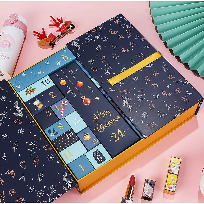 Description Picture 3 of itemChristmas Advent Calendar 24 Grids Countdown Calendar Gift Package Boxes Fillable Empty Cardboard Case Holiday Decoration Box