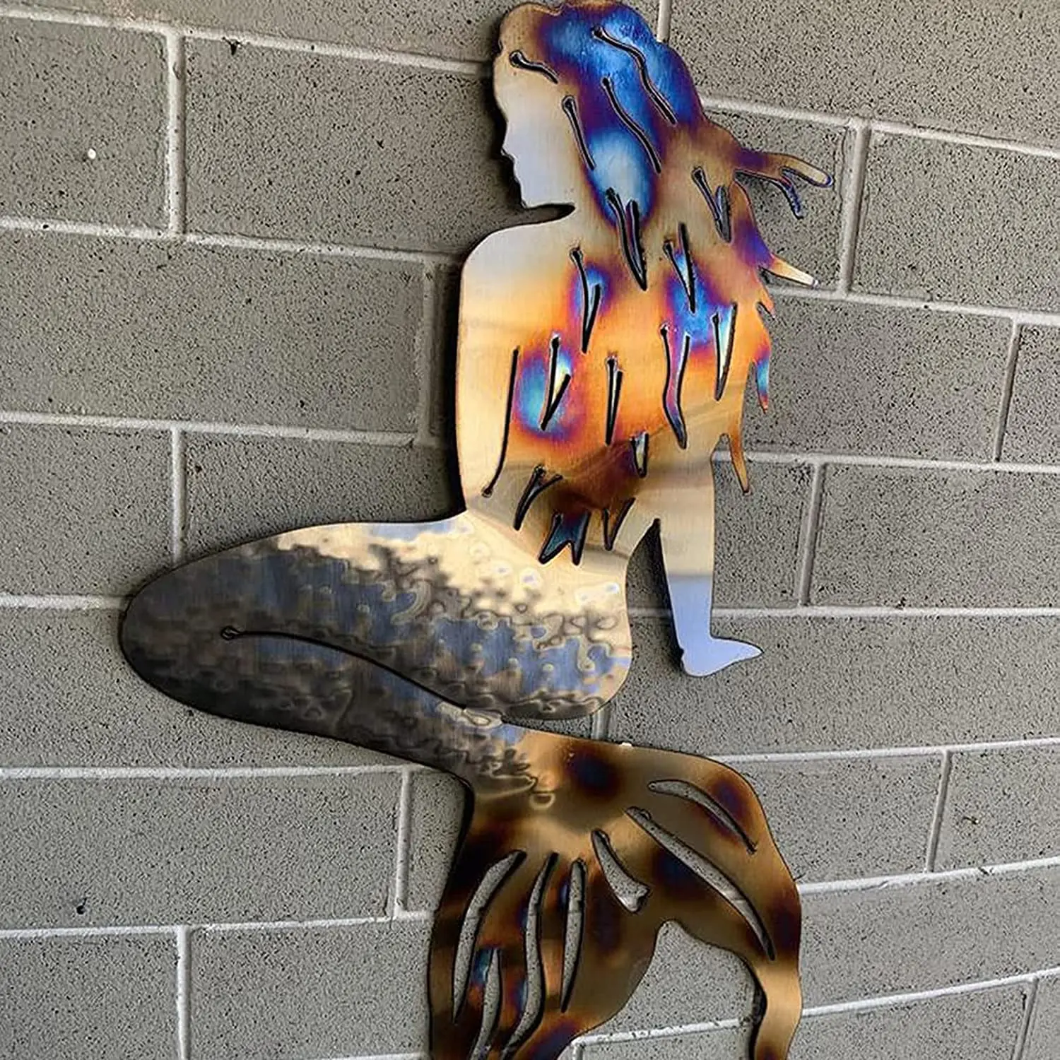 Metal Wrought Iron Mermaids Crafts, Mermaid Metal Art Wall Decor